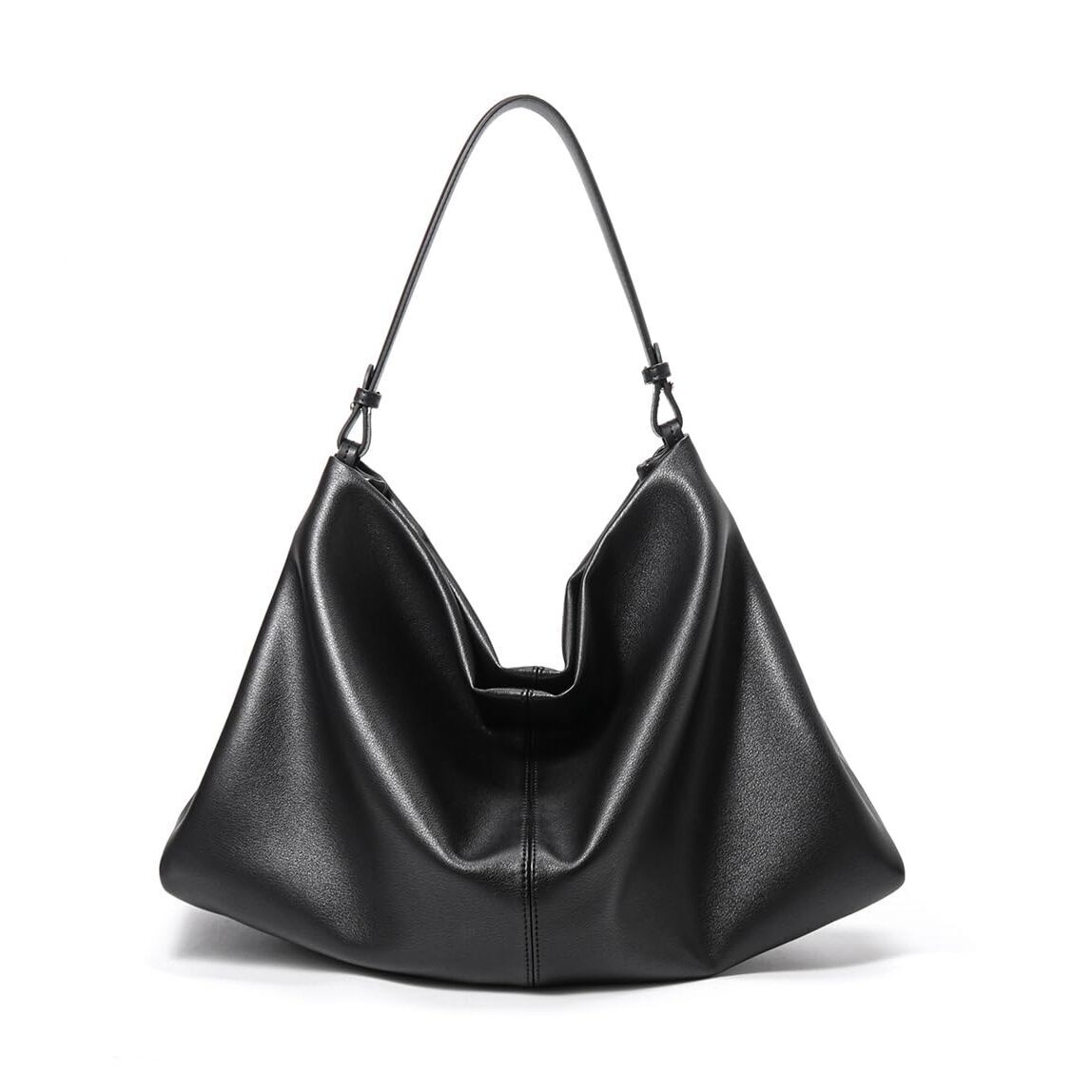 6244 Minimalist Soft Leather Tote Bag - Adjustable & Detachable Crossbody